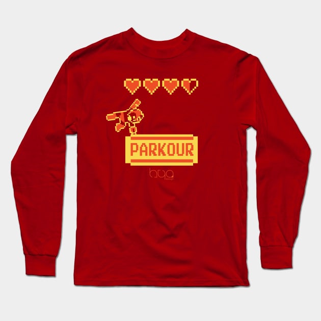 8BITS PARKOUR Long Sleeve T-Shirt by hyodesign